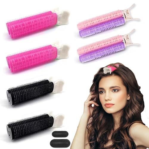 Amreich Volumizing Hair Roller Clips, 6 PCs Color Wrapped ABS Clips for Volume and Heatless Curls, Quick Hair Styling Tools, Suitable for All Hair Types, Lightweight and Portable | Amazon (US)