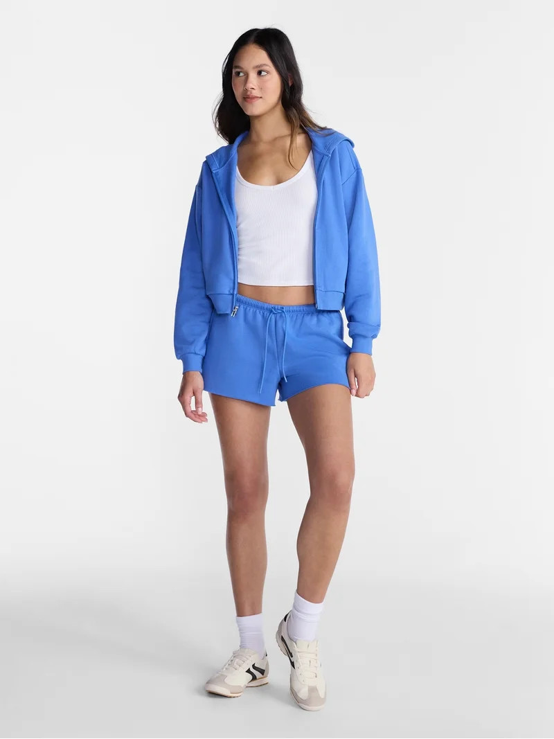 No Boundaries Boxy Zip Up Hoodie, Women's XXS-XXL | Walmart (US)