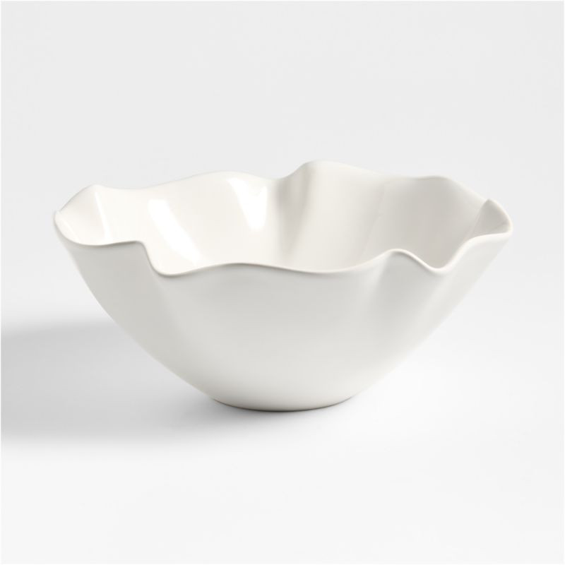 White Ruffle 11"" Small Bowl | Crate & Barrel