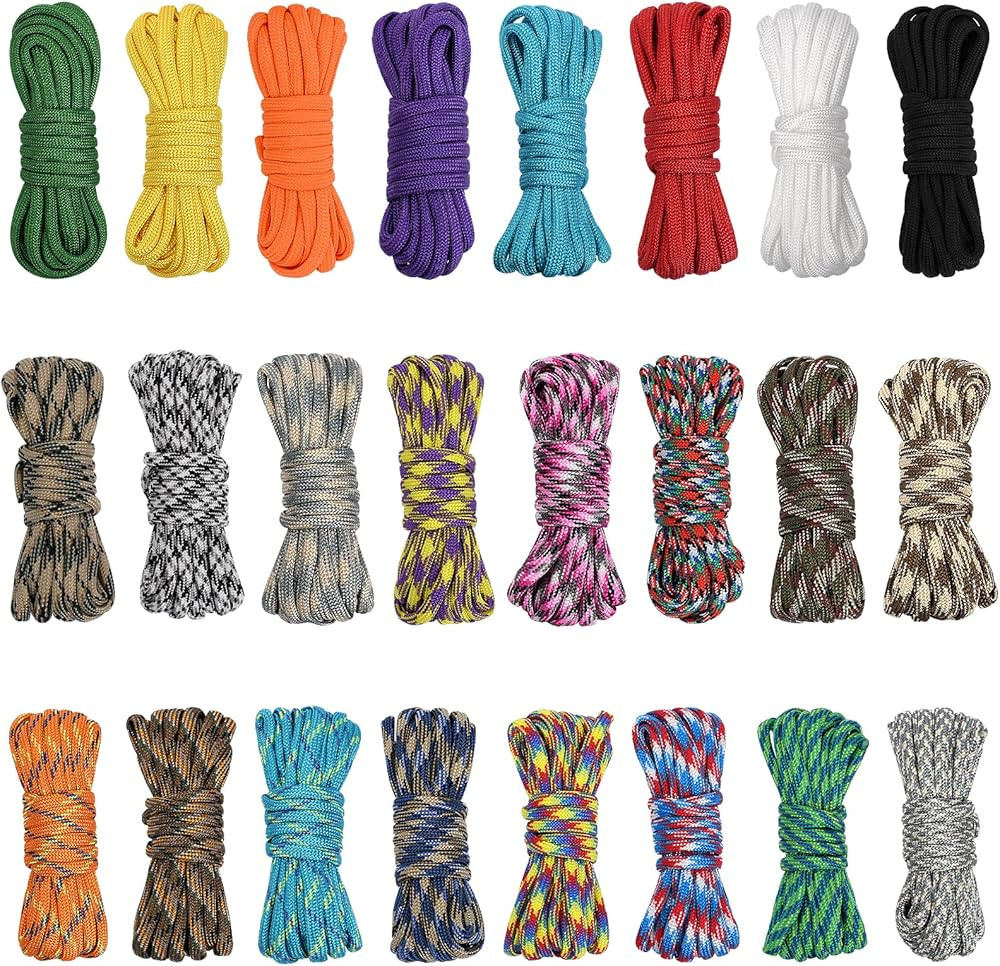 24 Colors Paracord Cord Multifunction Paracord Ropes 550lb Survival Paracord Random Combo Craftin... | Amazon (US)