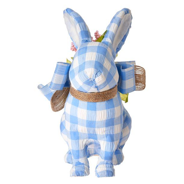 Way To Celebrate Easter Gingham Sitting Bunny, Blue - Walmart.com | Walmart (US)