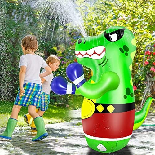 2 in 1 Dinosaur Sprinkler Punching Bag for Kids, 48" Water Toys Inflatable Kids Sprinkler Toys with  | Amazon (US)