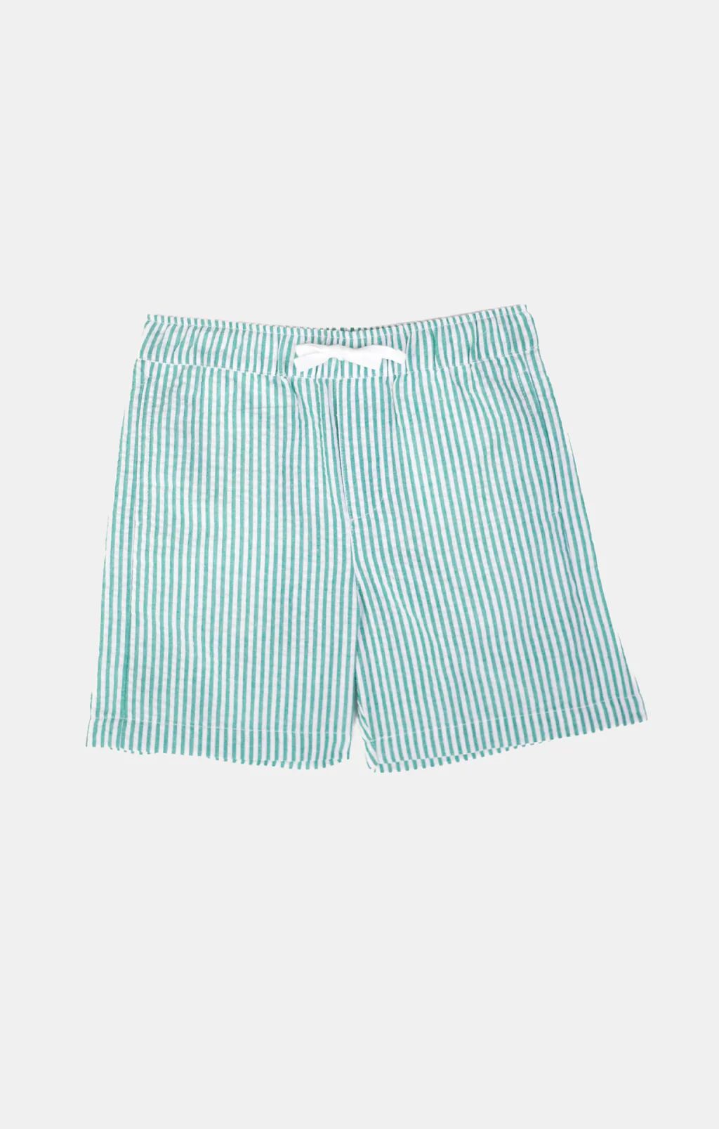 Boys Kipling Shorts in Green Seersucker | Duffield Lane