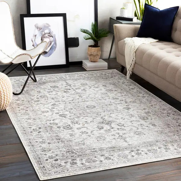Artistic Weavers Antonie Distressed Updated Traditional Area Rug - 7'10" x 10'2" - Light Grey | Bed Bath & Beyond