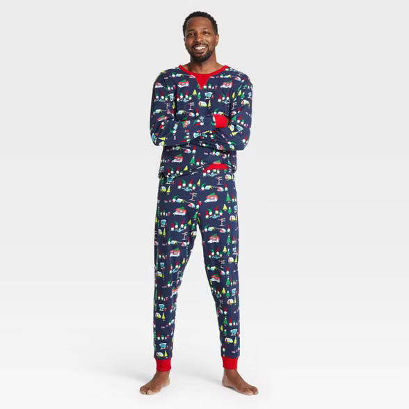 Men's Gnomes Holiday Matching Family Pajama Set - Wondershop™ Blue | Target