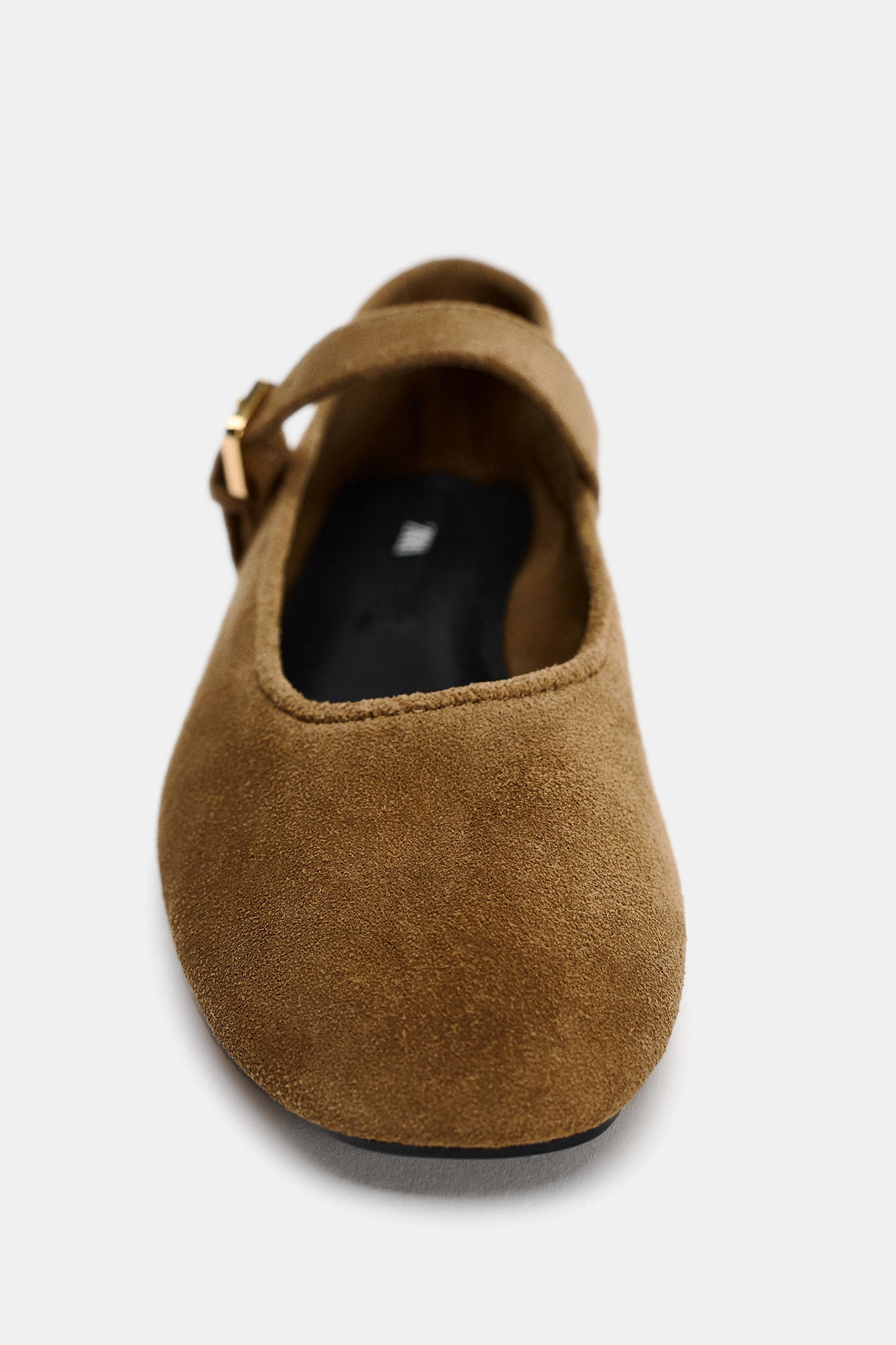 SPLIT SUEDE BALLERINAS | Zara UK