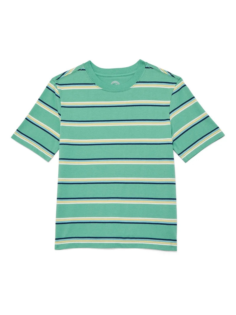 Wonder Nation Boys Short Sleeve Stripe T-Shirt, Sizes 4-18 & Husky | Walmart (US)