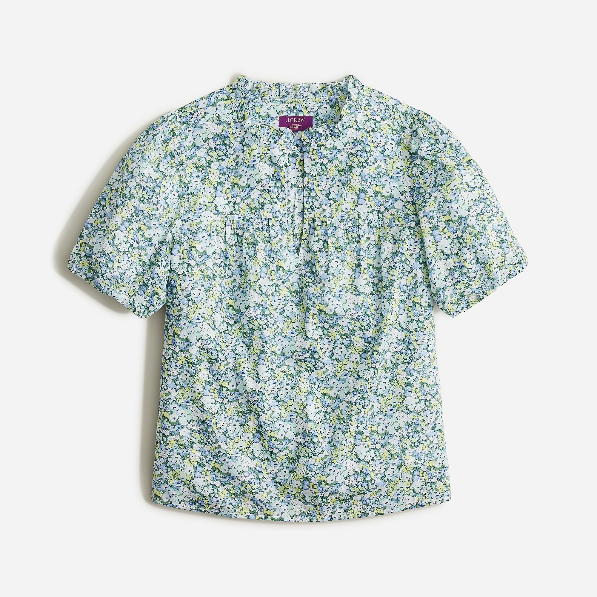 Ruffle-trim short-sleeve top in Liberty® Thorpe Hill fabric | J. Crew US