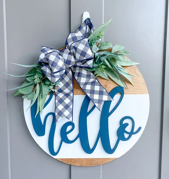 Hello Wood Door Hanger  Front Door Decor  Spring Door Hanger | Etsy | Etsy (US)