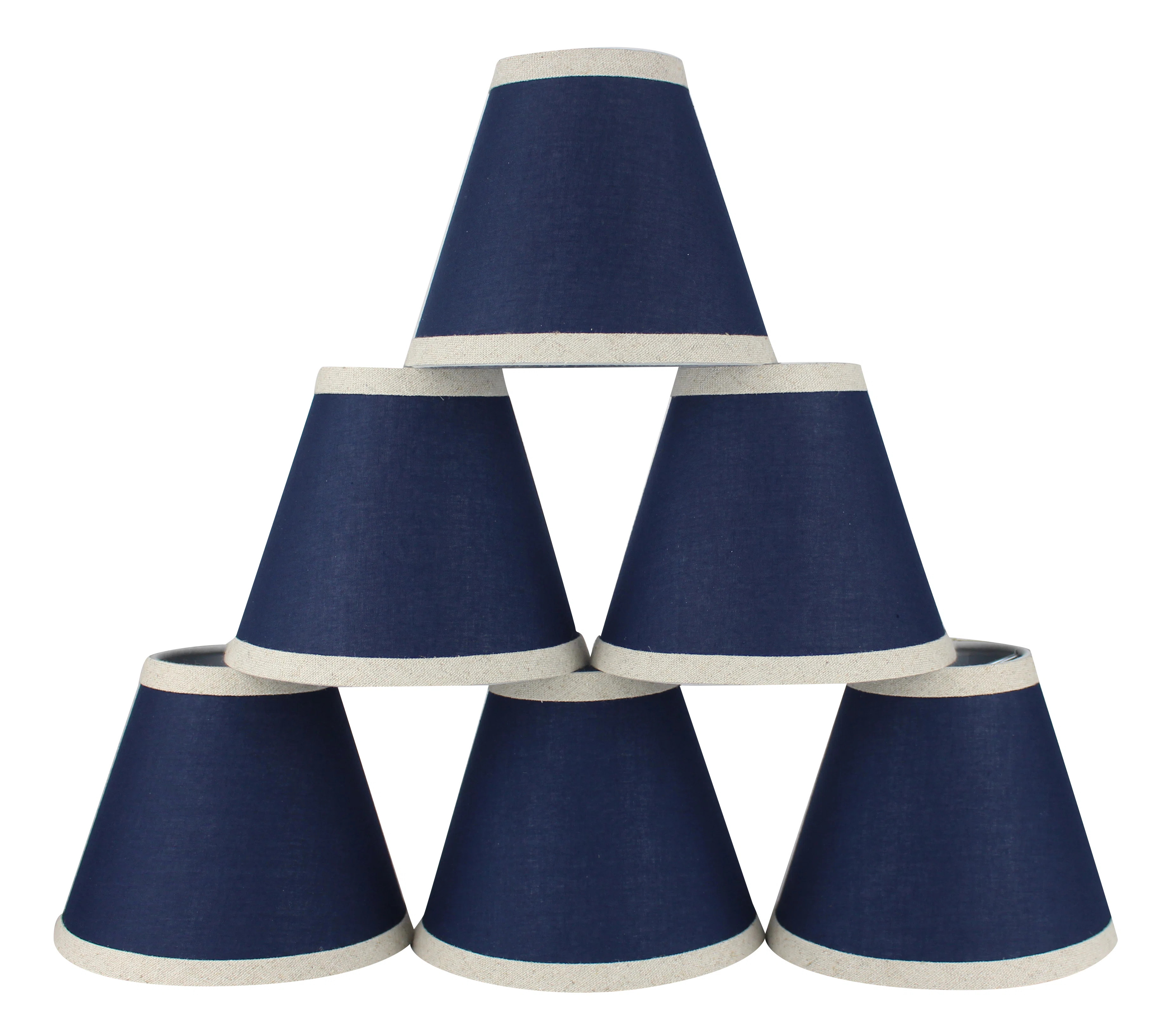 Longshore Tides 5" H x 6" W Cotton Empire Candelabra Shade ( Clip On ) in Navy/Gray | Wayfair | Wayfair North America