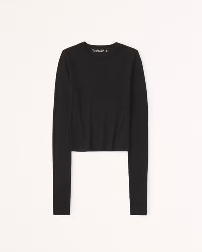 Women's Long-Sleeve Featherweight Rib Top | Women's Tops | Abercrombie.com | Abercrombie & Fitch (US)