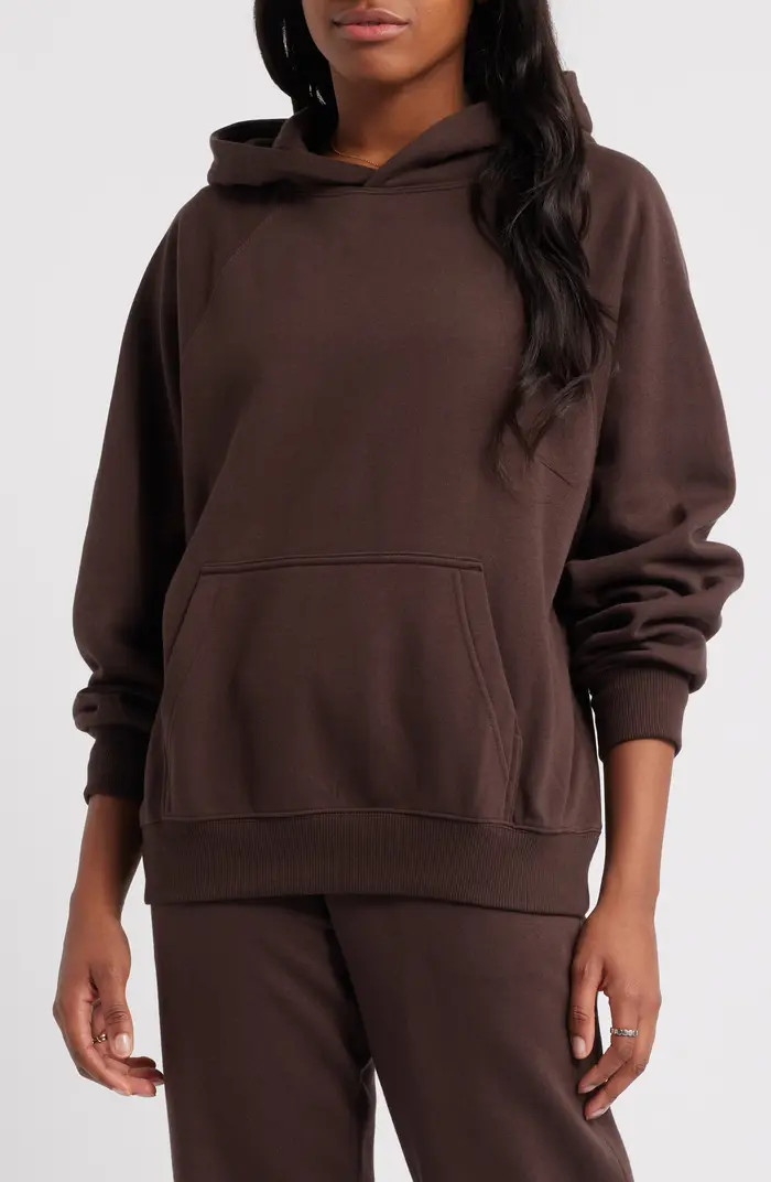 Fleece Detail Oversize Raglan Hoodie | Nordstrom
