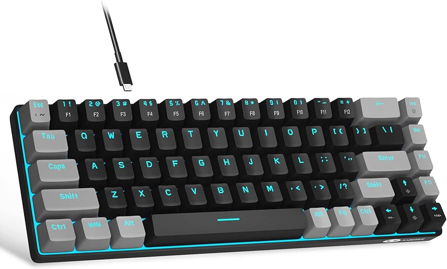 MageGee Portable 60% Mechanical Gaming Keyboard, MK-Box LED Backlit Compact 68 Keys Mini Wired Of... | Amazon (US)