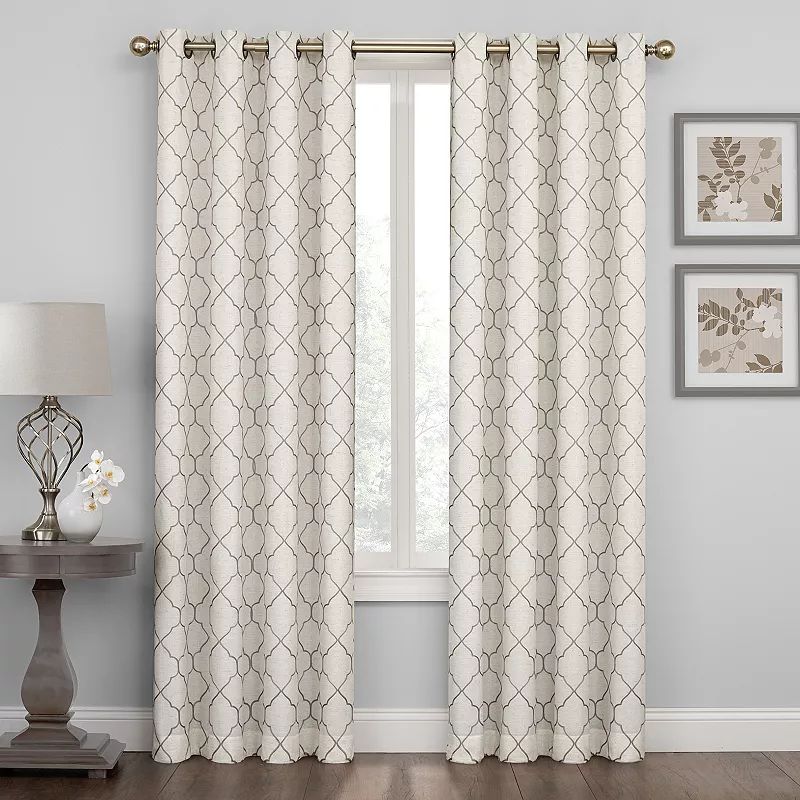 Regent Court 1-Panel Embroidered Lattice Window Curtain, Grey, 50X84 | Kohl's