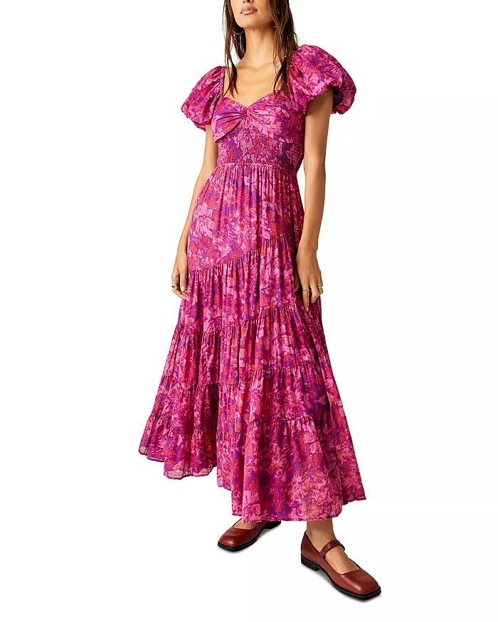 Cotton Short Sleeve Smocked Maxi Dress | Bloomingdale's (US)