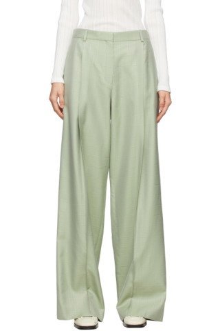 Pantalon en laine vert | SSENSE