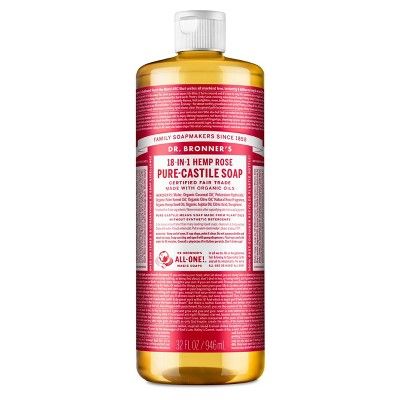 Dr. Bronner's 18-In-1 Hemp Pure-Castile Soap - Rose - 32 fl oz | Target