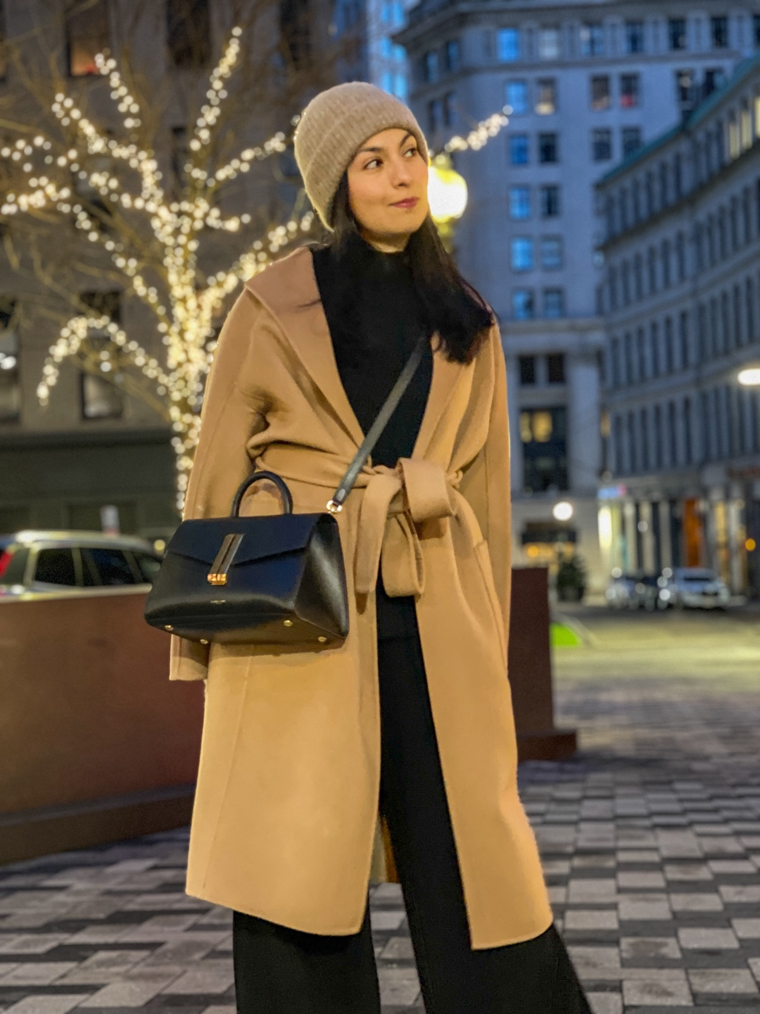 Wearing a Camel Coat from The Curated brand size S, and my favorite cashmere black layer! 

#LTKMostLoved 

#LTKSeasonal #LTKstyletip