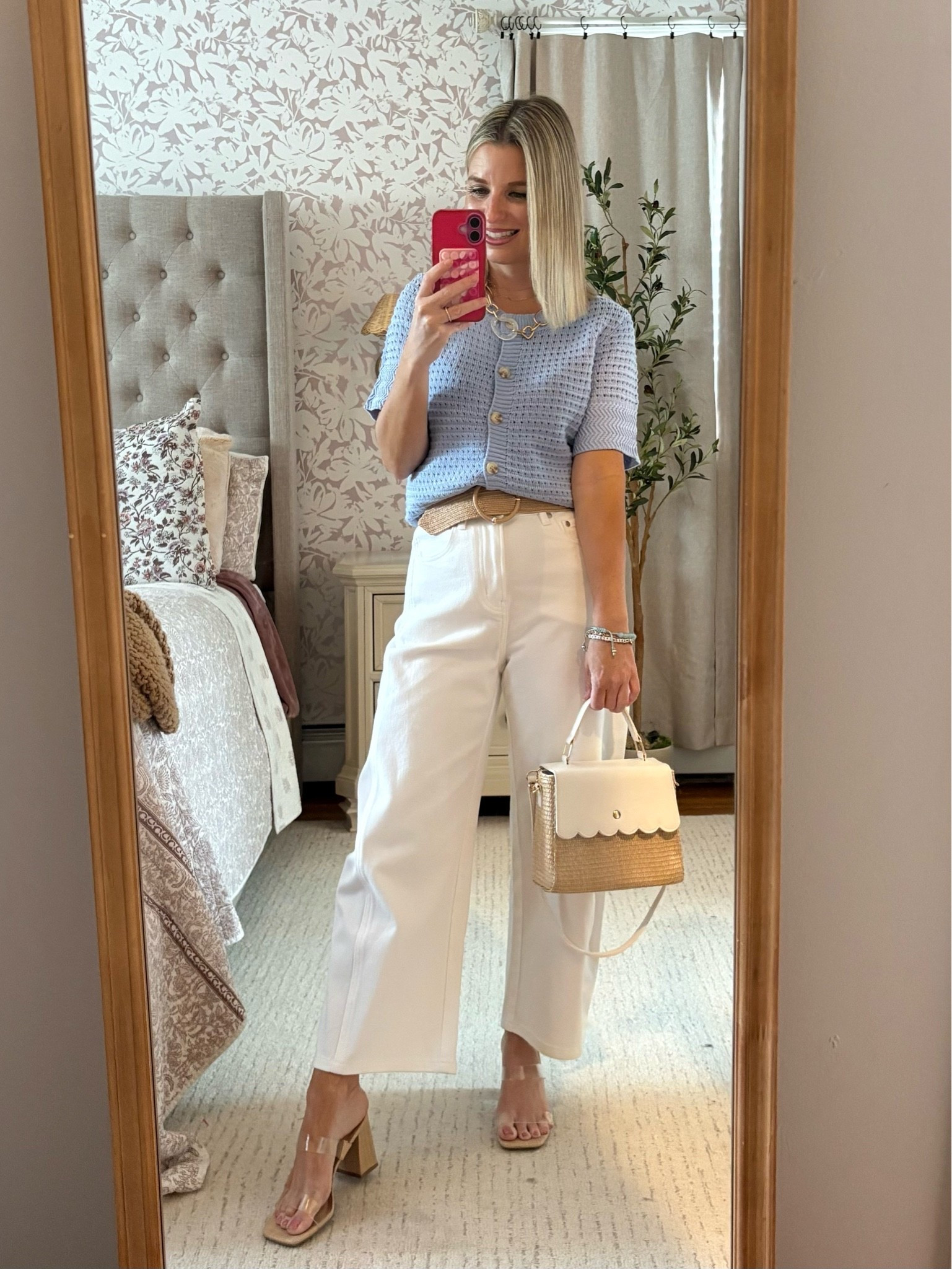 Loving the blue and white! This knit sweater is very pretty!!

Belt is elastic!

#LTKootd #LTKgrwm #LTKPetite