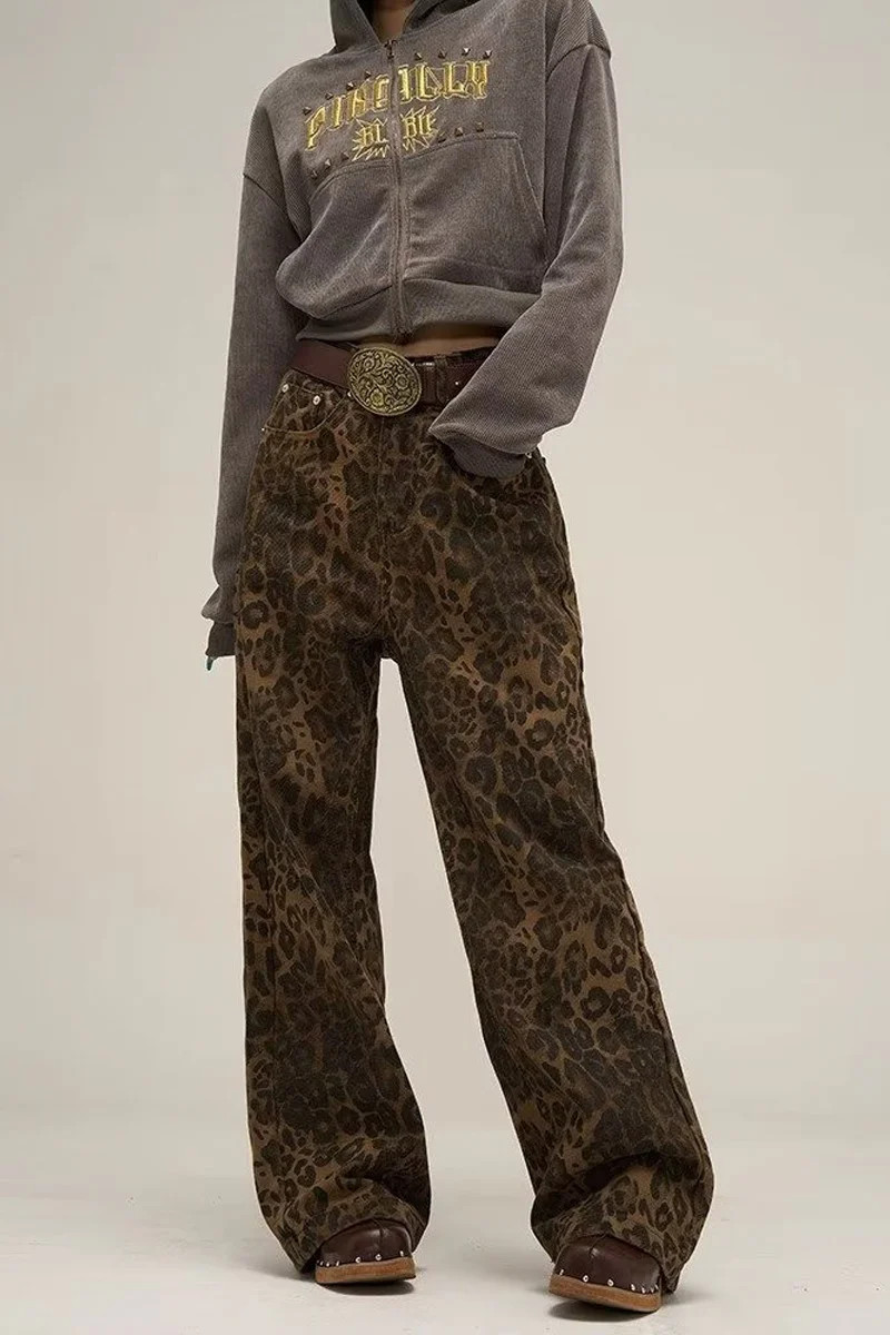 Cheetah Wide Leg Jeans L | amandenimes