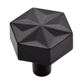Liberty Modern Geometric 1 in. (26mm) Matte Black Cabinet Knob-P37504C-FB-CP - The Home Depot | The Home Depot