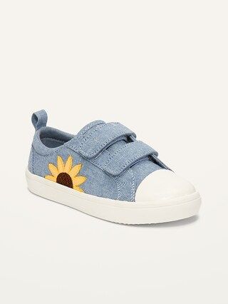 Secure-Close Flower-Applique Chambray Sneakers for Toddler Girls | Old Navy (US)