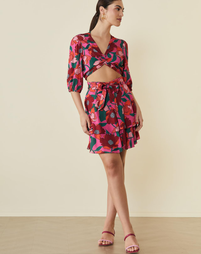 SAIA CURTA CLOCHARD VISCOSE ESTAMPADA | Amaro (BR)