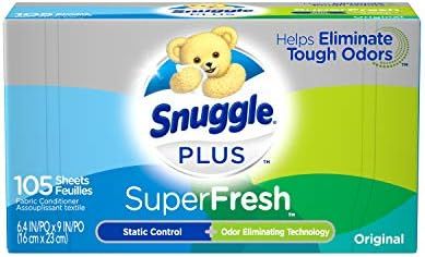 Snuggle Plus Super Fresh Fabric Softener Dryer Sheets with Static Control and Odor Eliminating Te... | Amazon (US)