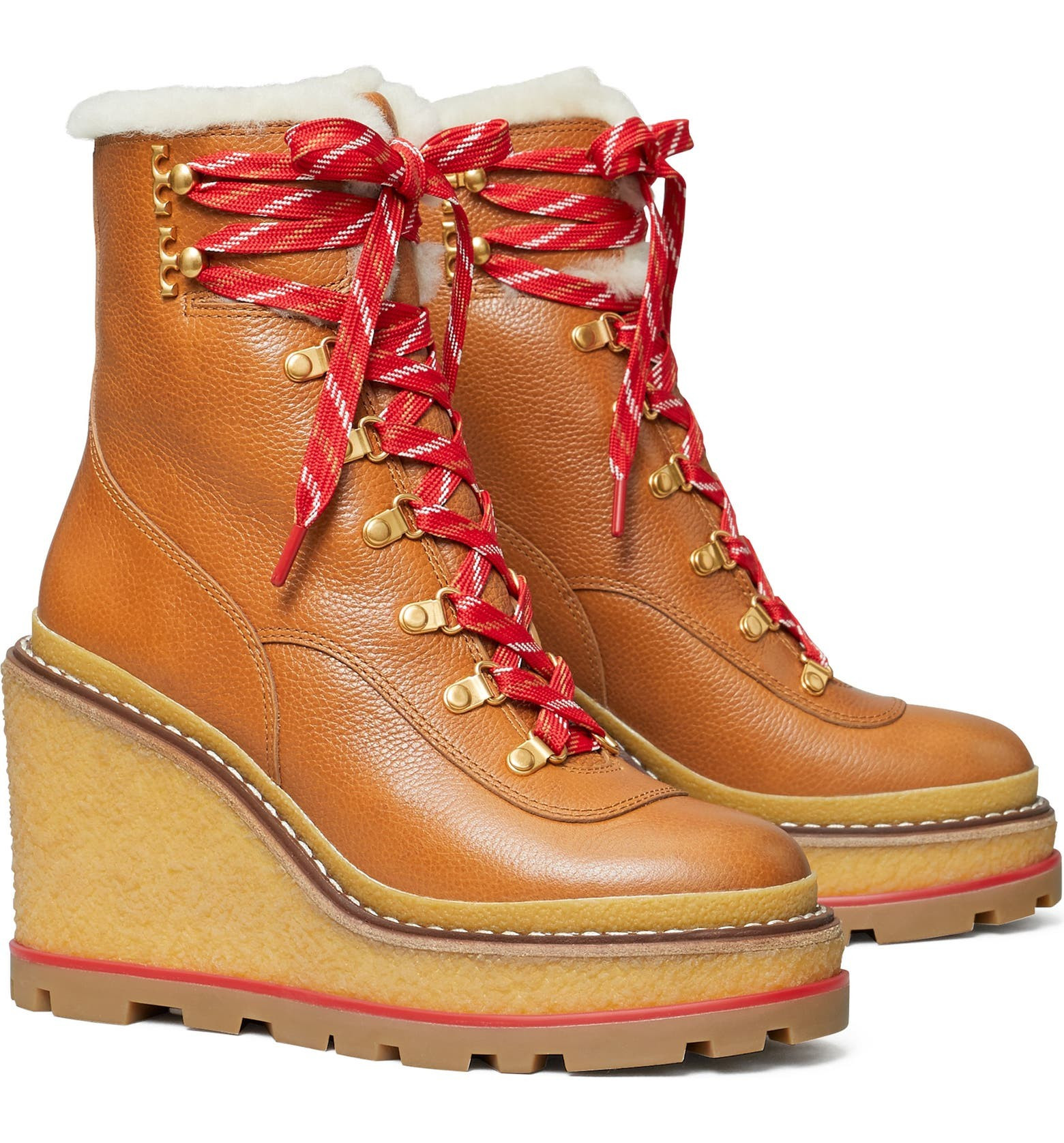 Platform Wedge Hiking Boot with Genuine Shearling Lining | Nordstrom | Nordstrom