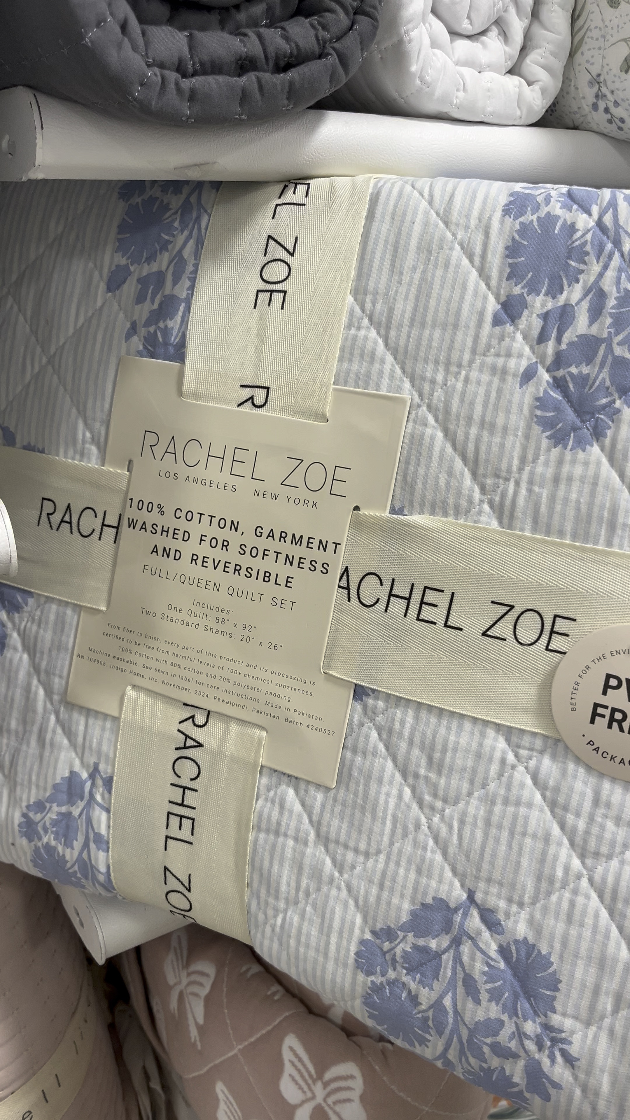 Blue block print bedding, blue quilt, tj Maxx find, home decor 

#LTKHome