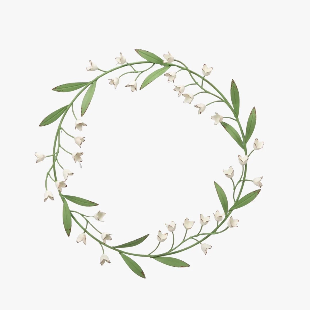 Lily of the valley metal wreath - pretty as is or painted gold ✨ spring decor floral wreath 