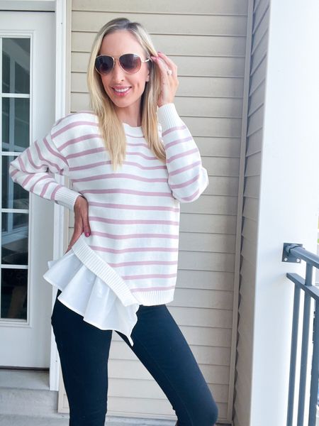 Winter sweater
fall sweater
striped sweater
work outfit
work blouse
holiday outfit
holiday sweater
winter outfit
sweater
gift guide
gifts for her
sunglasses
sunnies
denim
jeans
black jeans
skinny jeans

#LTKworkwear #LTKSeasonal #LTKstyletip #LTKGiftGuide #LTKunder50 #LTKHoliday
