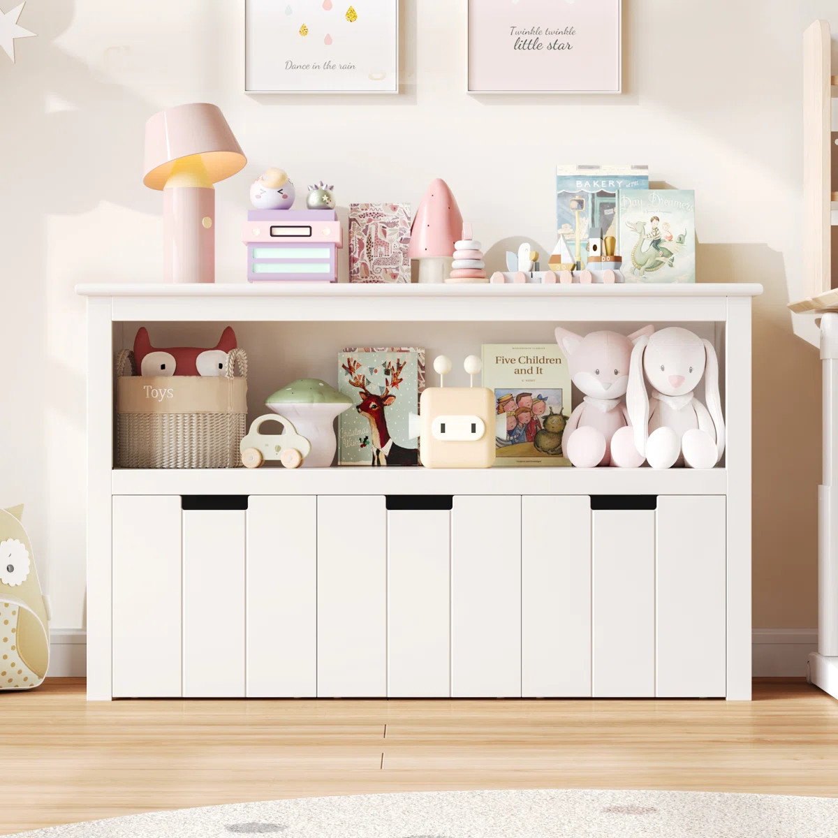 Bayze Bookcase with Removable Drawers, White | Wayfair North America
