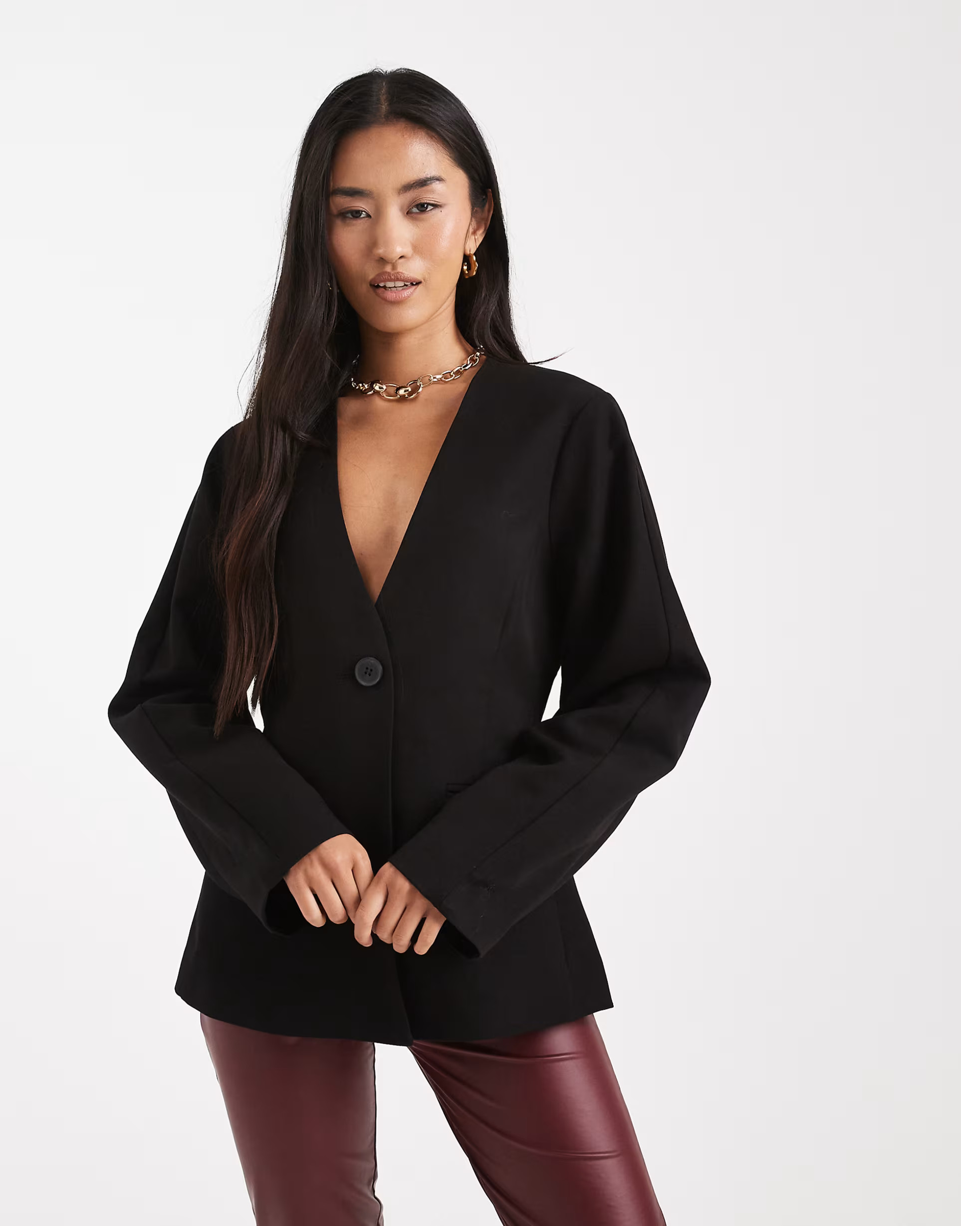 Pieces structured tailored blazer in black | ASOS | ASOS (Global)