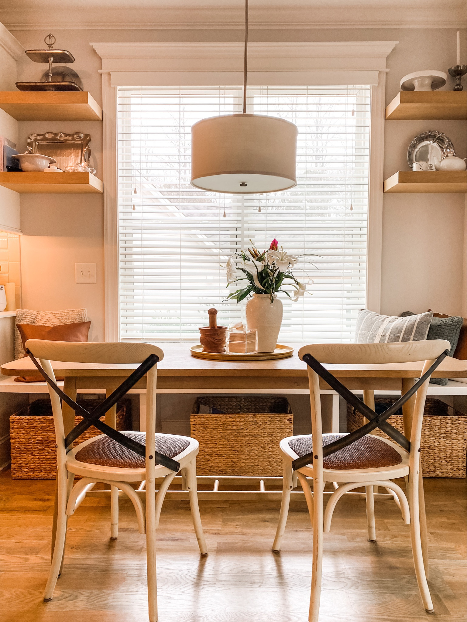 I finally found large woven baskets to add more storage and texture to our kitchen nook AND our table is back in stock! 

#LTKhome