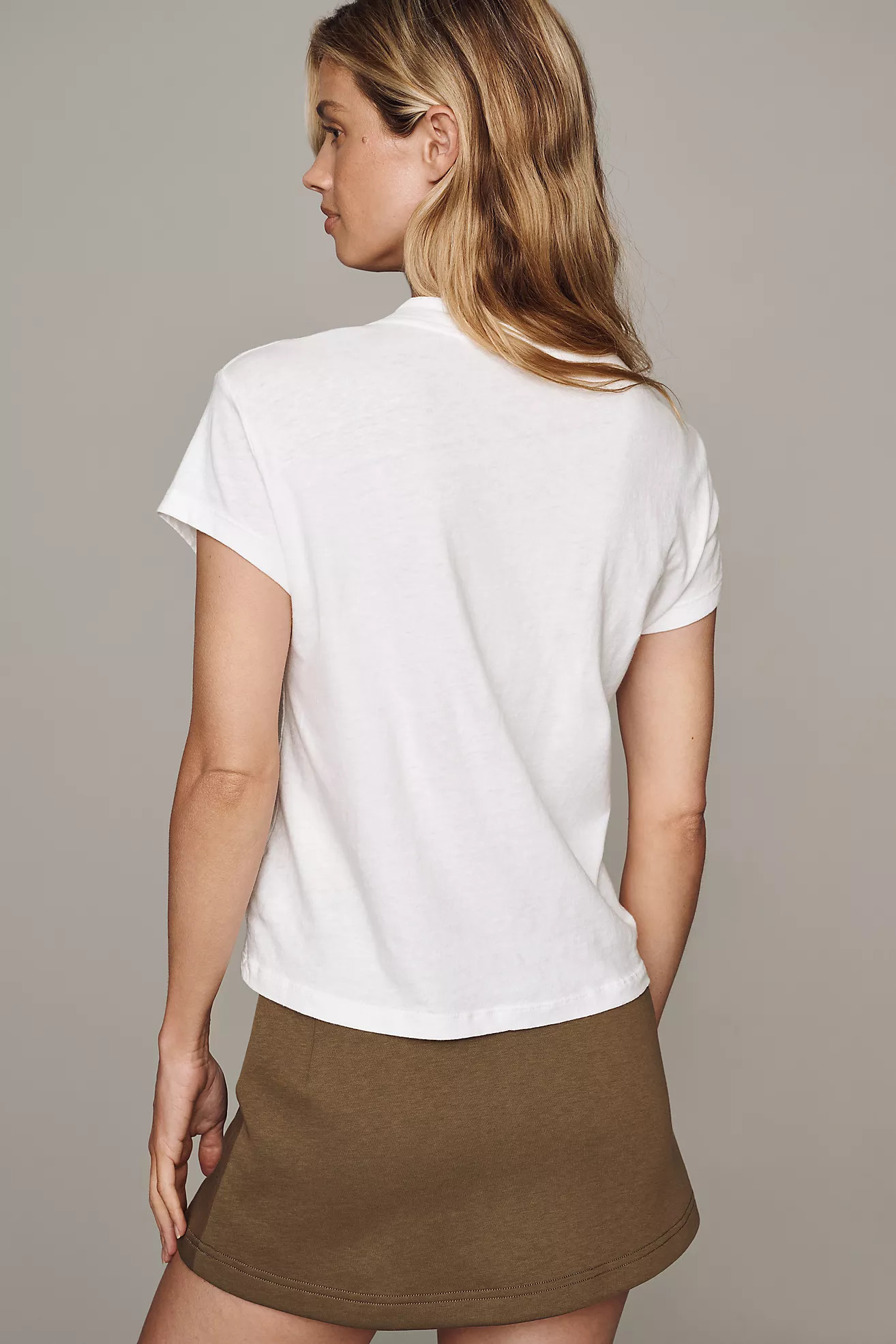 perfectwhitetee Cotton Boxy V-Neck Tee | Anthropologie (US)