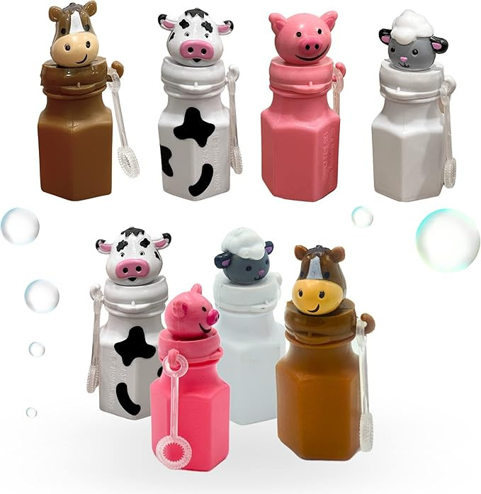 12 Farm Animals Bubbles 12 Pack - Barnyard Farm Animal Bubbles Party Favors with Wands Includes -... | Amazon (US)