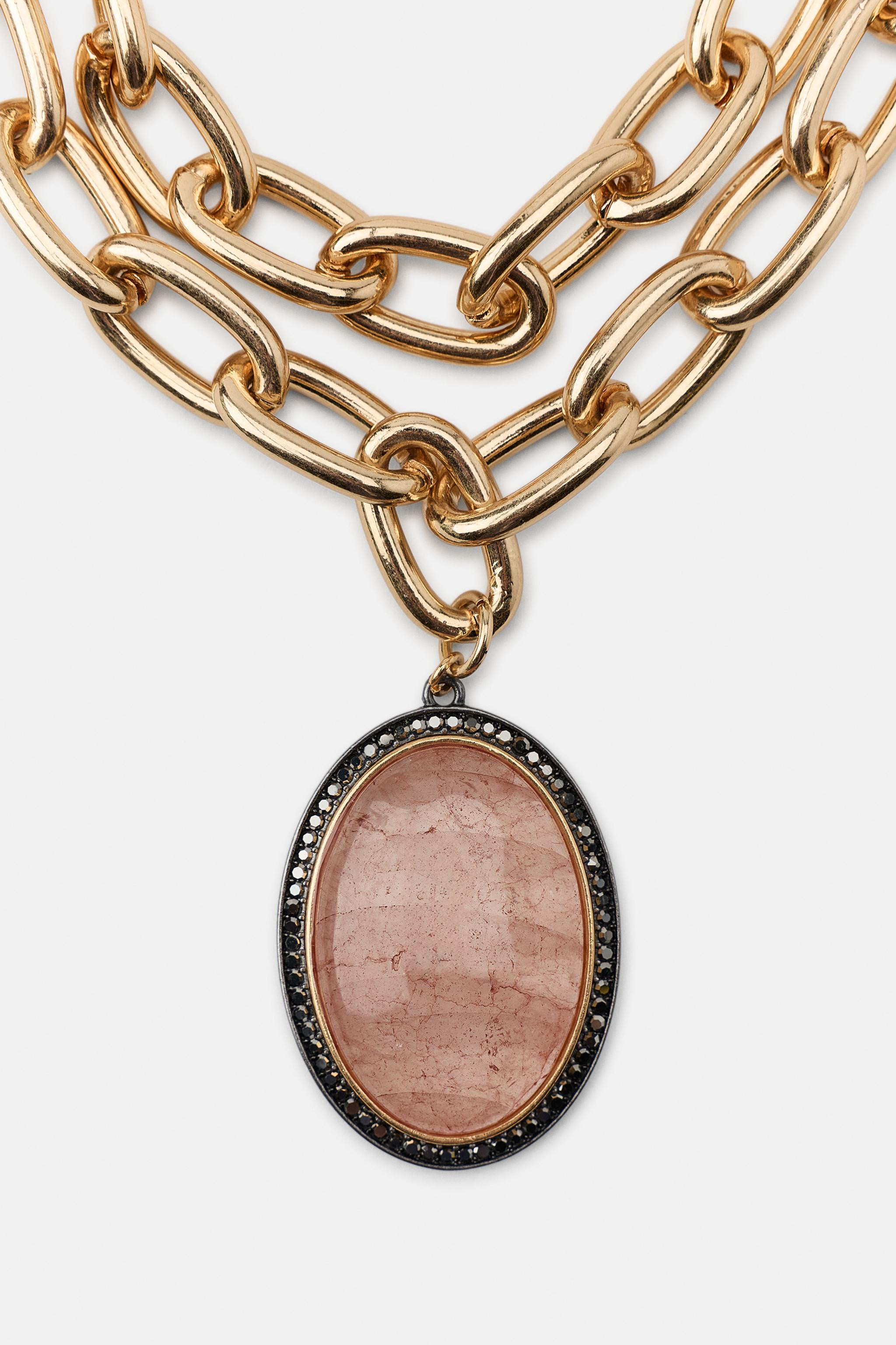 PACK OF 2 MAXI LINK STONE NECKLACES | Zara US