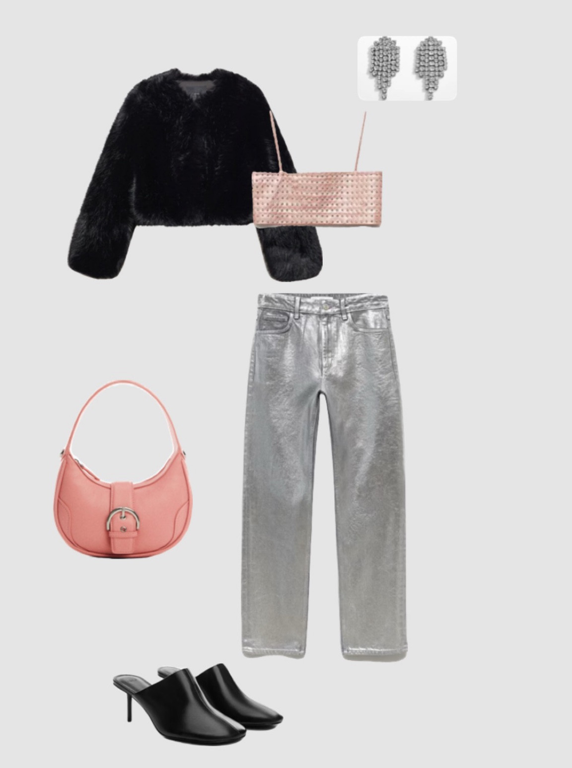 Sparkling Holiday Party Attire: Pink Rhinestone Crop Top, Faux Fur, and Metallic Silver Denim

Get ready to shine at your holiday party with this glamorous ensemble! Featuring a dazzling pink rhinestone crop top, luxurious faux fur, a chic pink handbag, and eye-catching metallic silver denim. For fashion-forward women who love to make a statement at every event. 💫🎉👜 #HolidayPartyOutfit #GlamFashion #TrendingStyle 