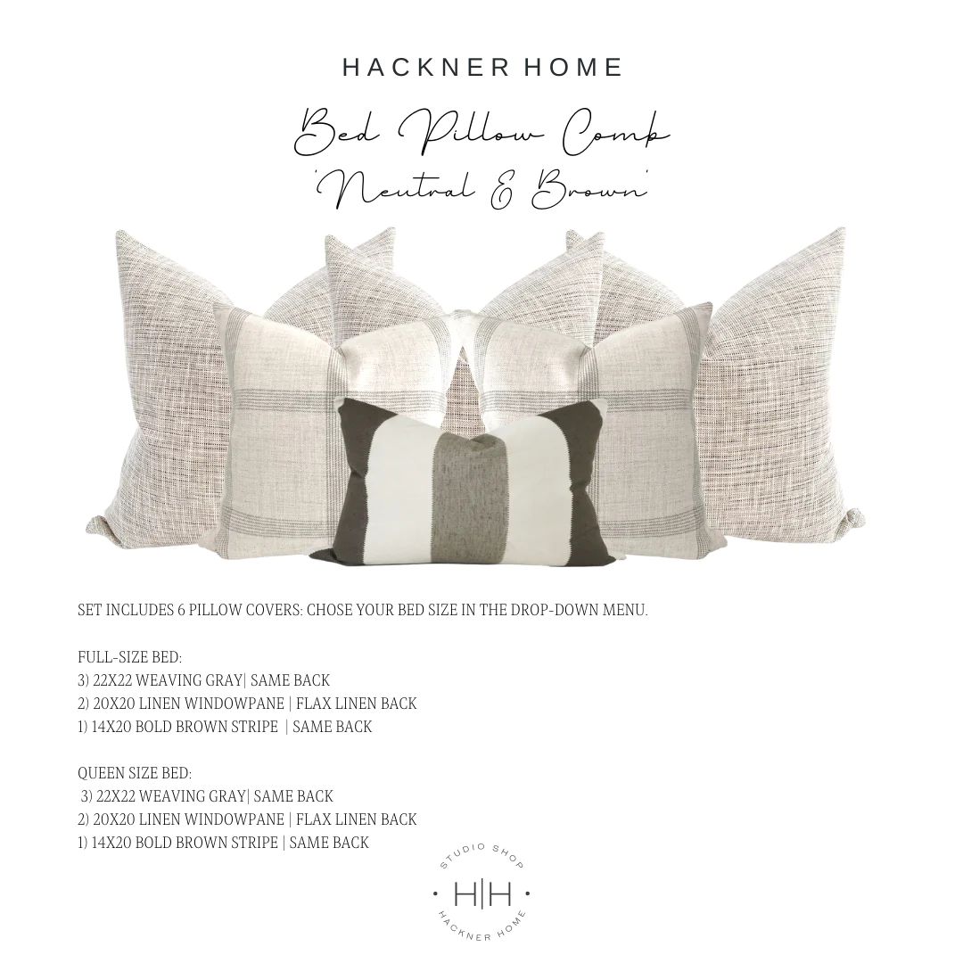 Bed Pillow Combo 'Neutral & Brown' | Hackner Home (US)