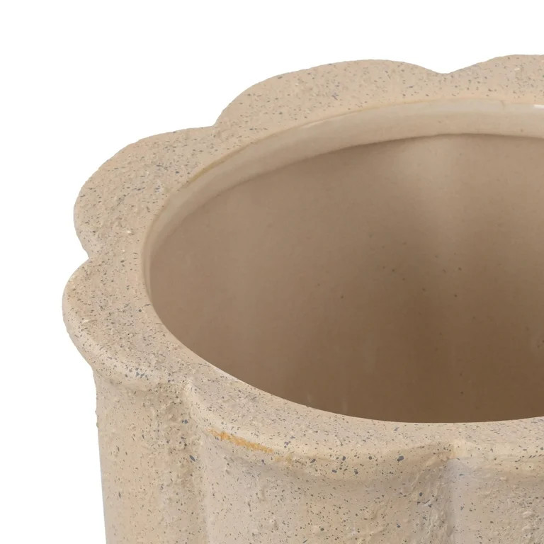 My Texas House 8" Ceramic Flower Planter Tan 8.2" Diameter x 6.5" Height | Walmart (US)