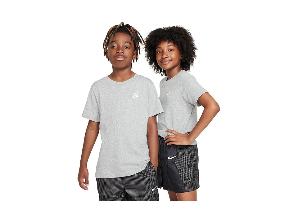 Nike Kids Sportswear T-Shirt (Little Kid/Big Kid) Kid's Clothing Dark Grey Heather : MD (10-12 Big Kid), Cotton | Zappos