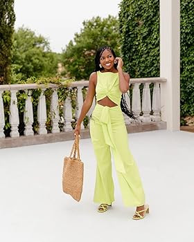 The Drop Women's Standard Green Glow Twist Front Sleeveless Jumpsuit by @Ayeciara | Amazon (US)
