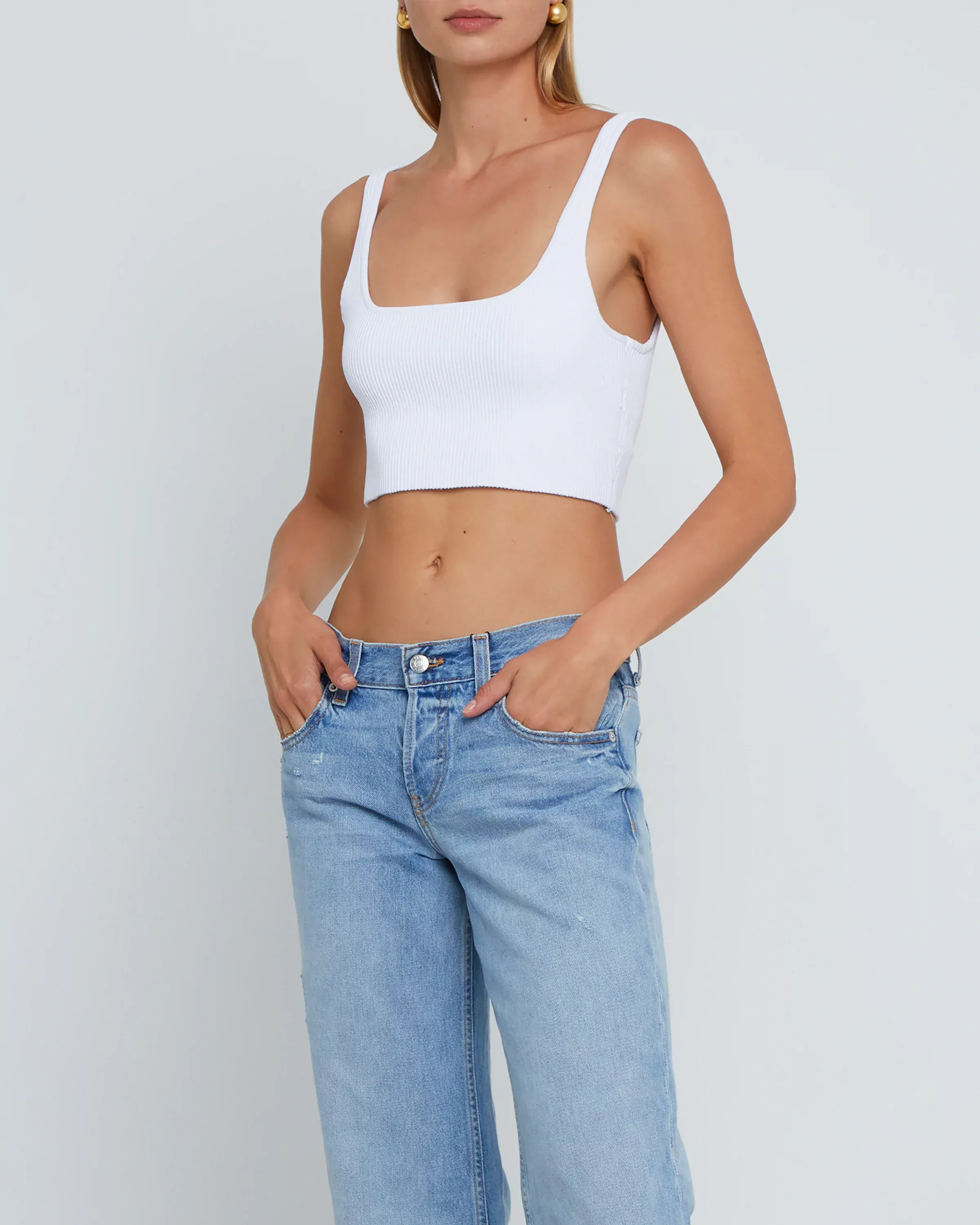 brandy melville cropped tank top hearts raw hem - Depop