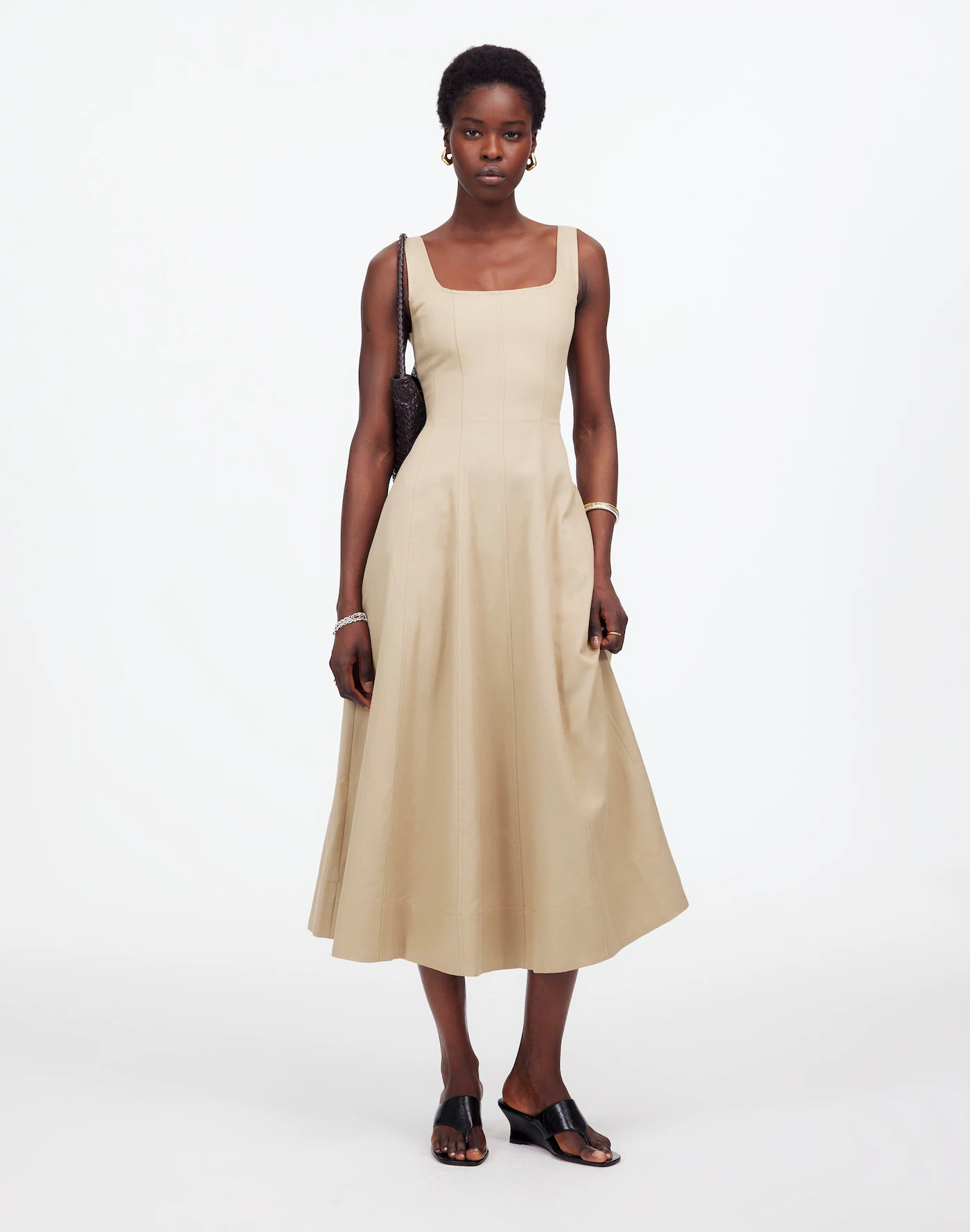 Seamed Squareneck Midi Dress | Madewell | Madewell