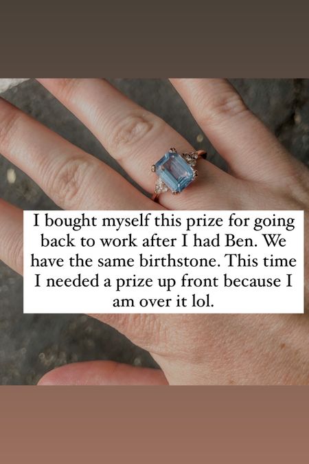 I bought this birthstone ring as my prize for going back to work after having Ben. We have the same birthstone. Also a great Mother's Day gift. 

#LTKGiftGuide