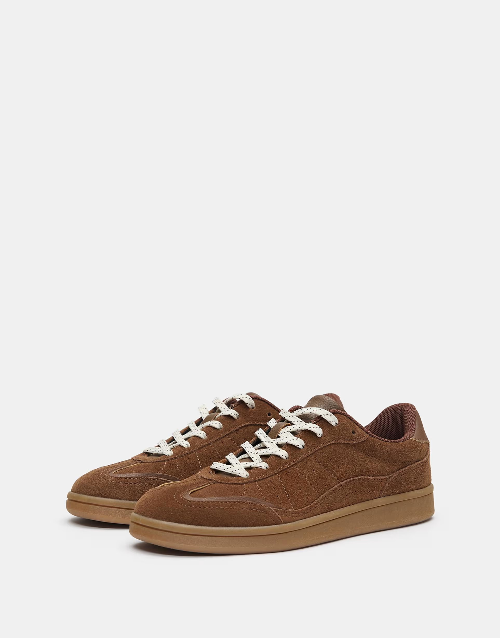 Pull&Bear Split leather sneakers in brown | ASOS (Global)