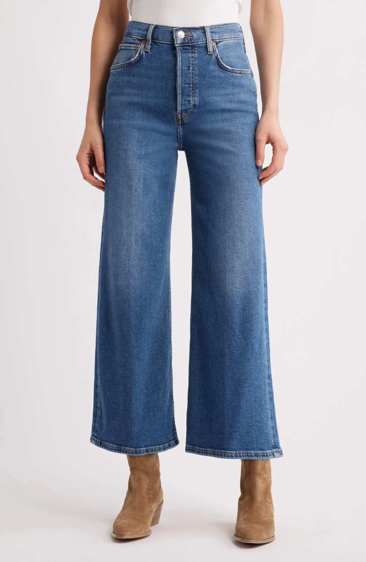 High Waist Crop Wide Leg Jeans | Nordstrom