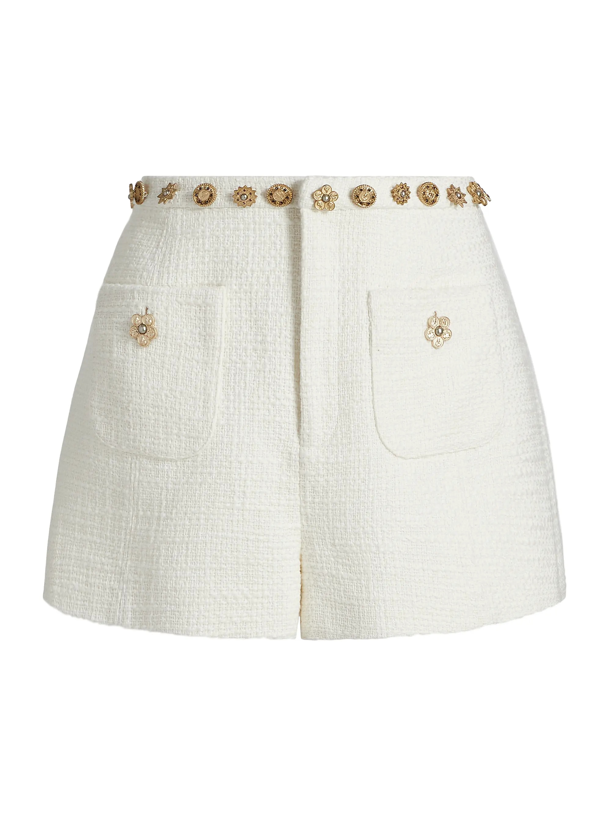 Cinq à Sept Ansey Studded Tweed Shorts | Saks Fifth Avenue | Saks Fifth Avenue