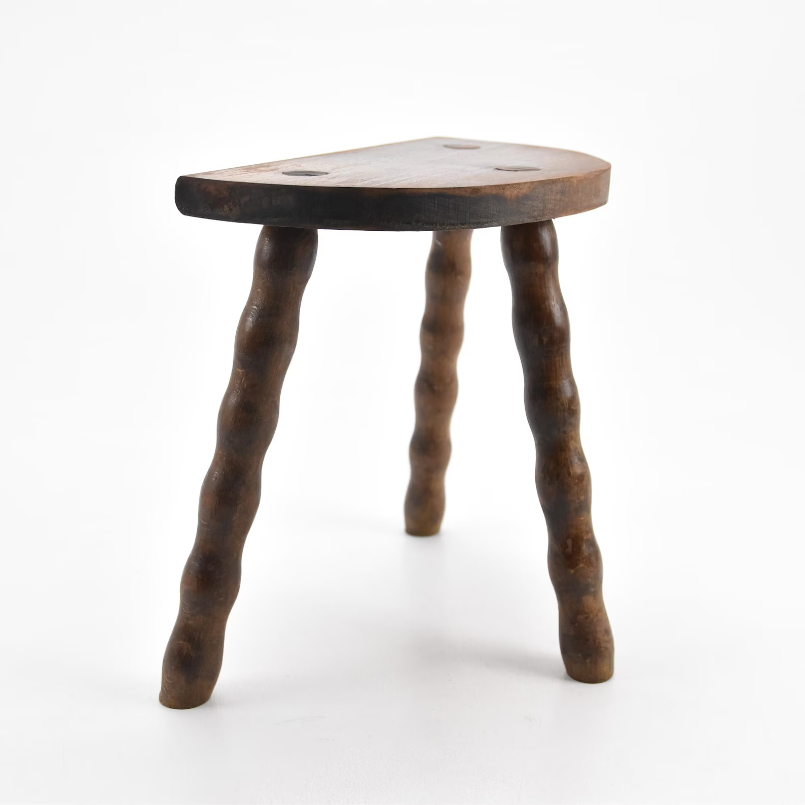 Chezbearfrance - Vintage French 12" Small Wooden Bobbin D Stool Plant Stand Milking Wood Tabouret... | Etsy (US)